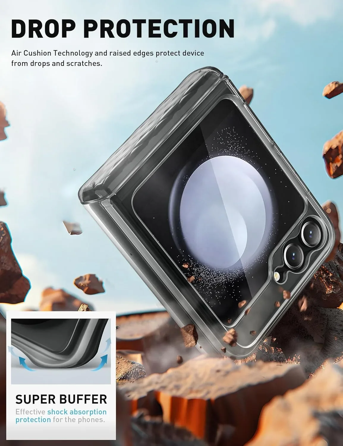 i-Blason Cosmo калъф (карбон/TPU) за Samsung Galaxy Z Flip 6 / Z Flip 5, с 3-слойна защита — снимка 3