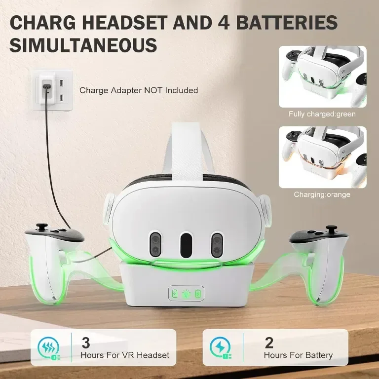 LYtech VR зарядна станция за Quest 3, 4х батерия за сензорни контролери — снимка 3