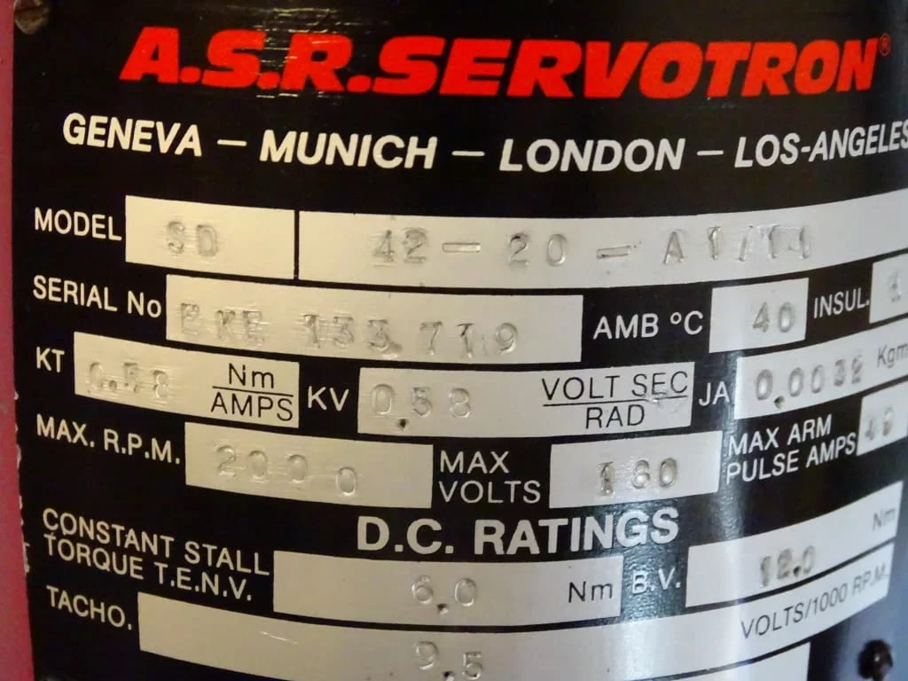 Сервомотор A.S.R. SERVOTRON SD43-20-A1/11 DC servomotor 12 Nm — снимка 6