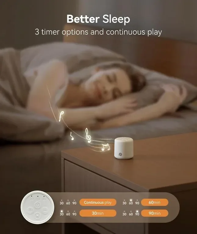 Dreamegg Pocket Sleep 1 - Преносима машина за бял шум за сън, 16 релаксиращи звука, 32 нива на звука — снимка 5