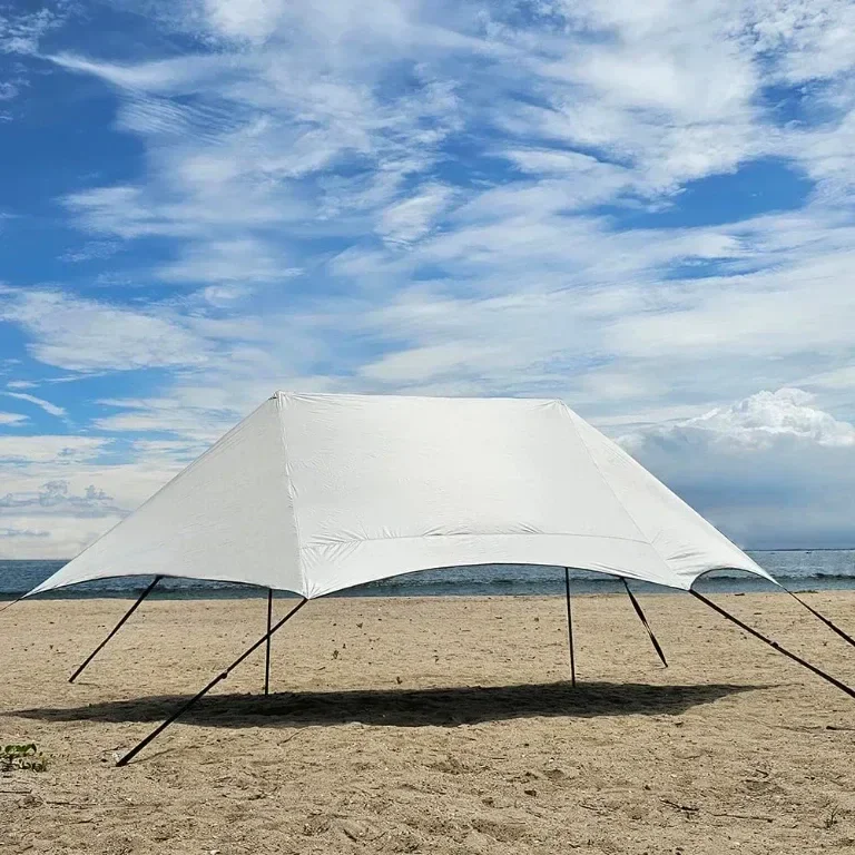 HipierFx 3x5m преносима плажна палатка с 2 пръта, къмпинг брезент за плаж
