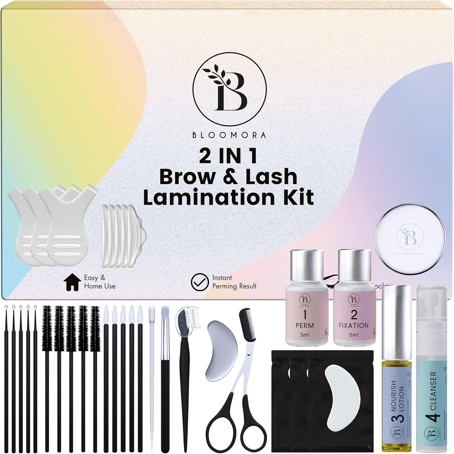 Bloomora 2в1 комплект за повдигане на мигли и ламиниране на вежди (Brow & Lash Lamination Kit)