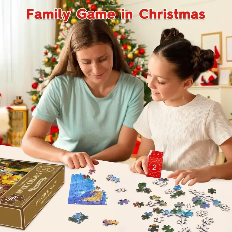 Пъзел Advent Calendar 2024, 24 секции - 1008 части Пъзел Обратно броене до Коледа — снимка 5
