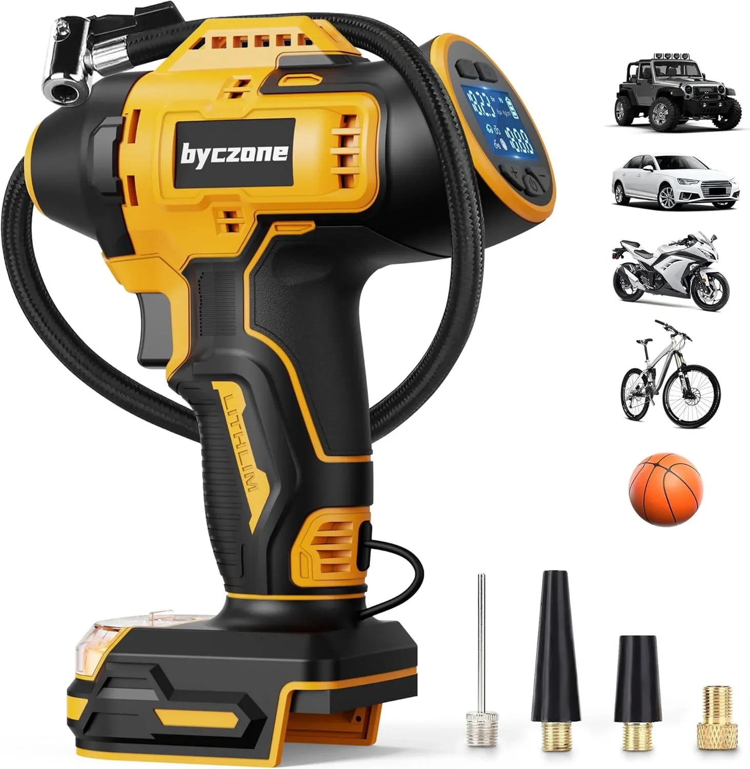 Безжичен въздушен компресор/помпа 160 PSI с LCD цифров манометър, съвместим с Dewalt 18V (без батерия)