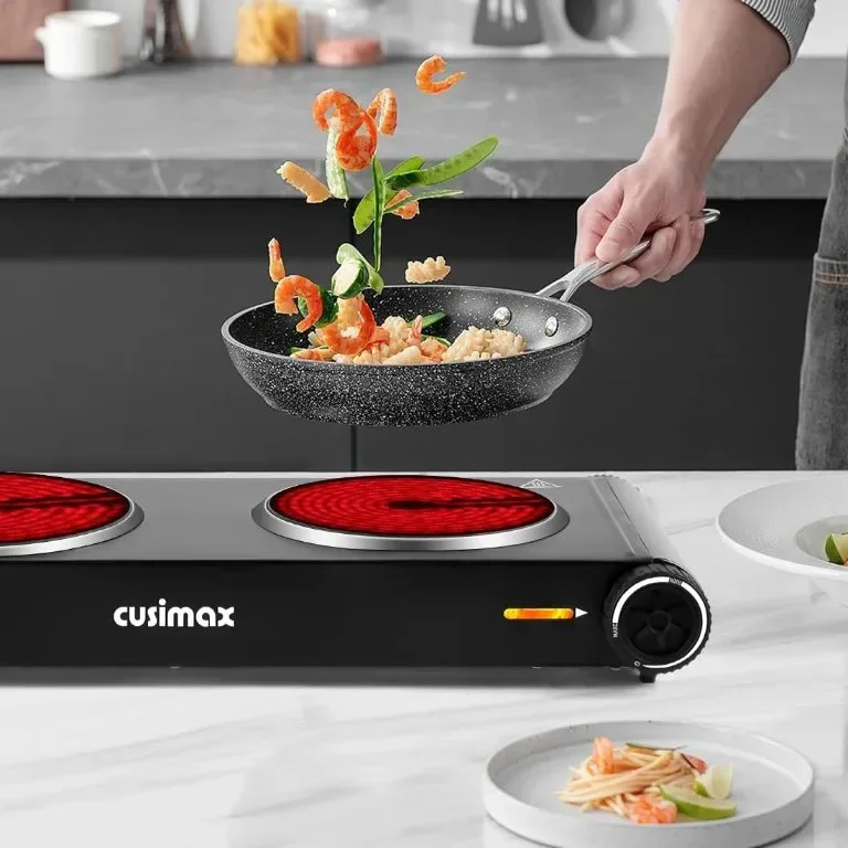 Двойни котлони CUSIMAX със скрита дръжка, двоен електрически котлон 2400 W,преносим инфрачервен плот — снимка 6