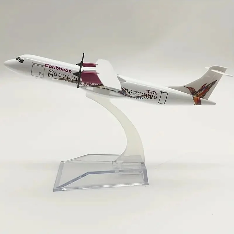 ATR 72 самолет модел макет Caribbean метален пътнически маршрут къси разстояния пътници билет кабина