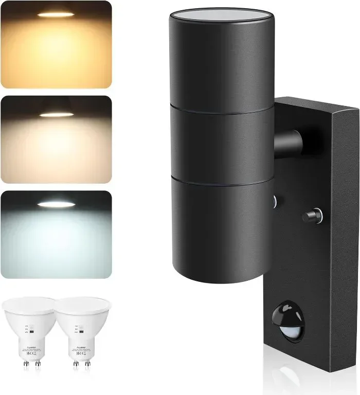 ALUSSO LED стенна лампа PIR сензор за движение 8W 750LM, нагоре надолу, 2 крушки