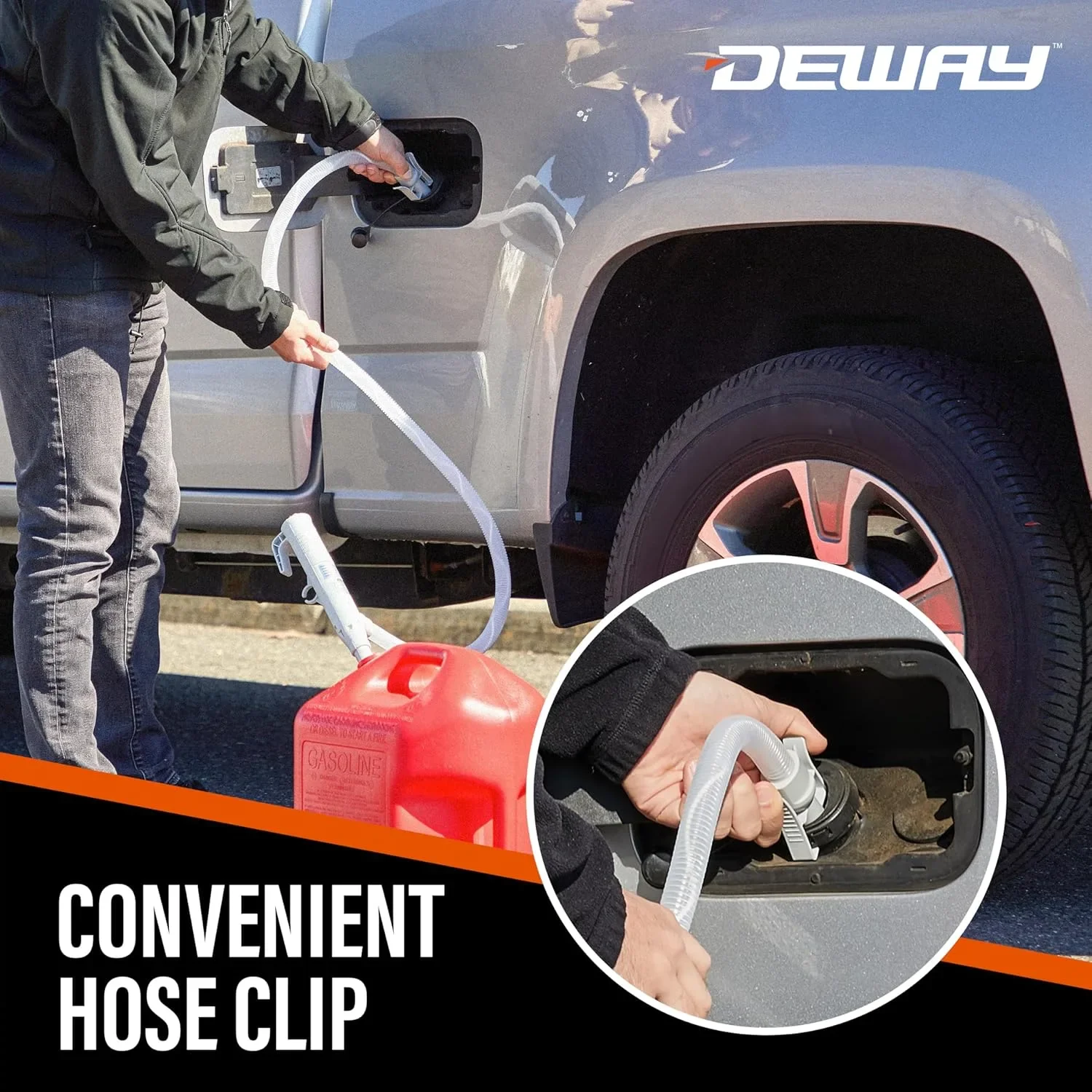 DEWAYY автоматична помпа за прехвърляне на горива и течности (AUTO-STOP NOZZLE) с маркуч и приставка — снимка 2
