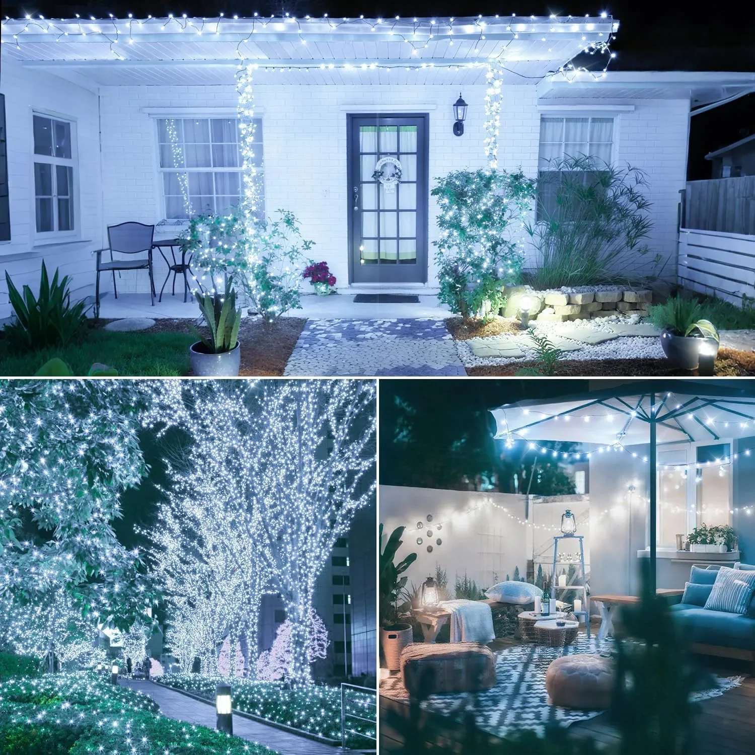 40 м LED коледни лампички със соларис - дистанционно управление, таймер и 8 режима — снимка 7
