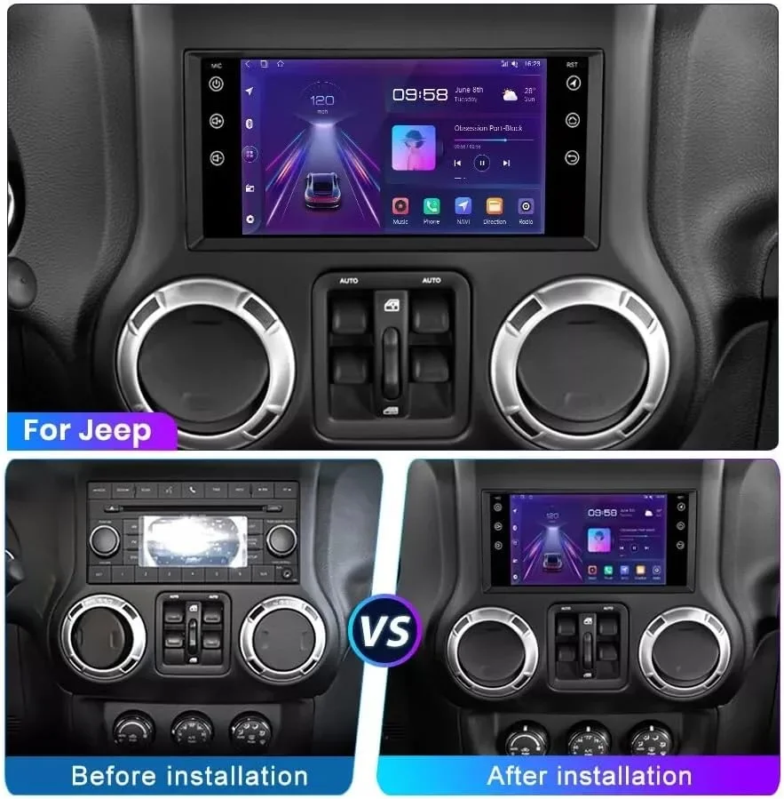 Android 13 автомобилно мултимедия/стерео 7 инча с CarPlay/Android Auto за джип (Epica 2006–2011) — снимка 2