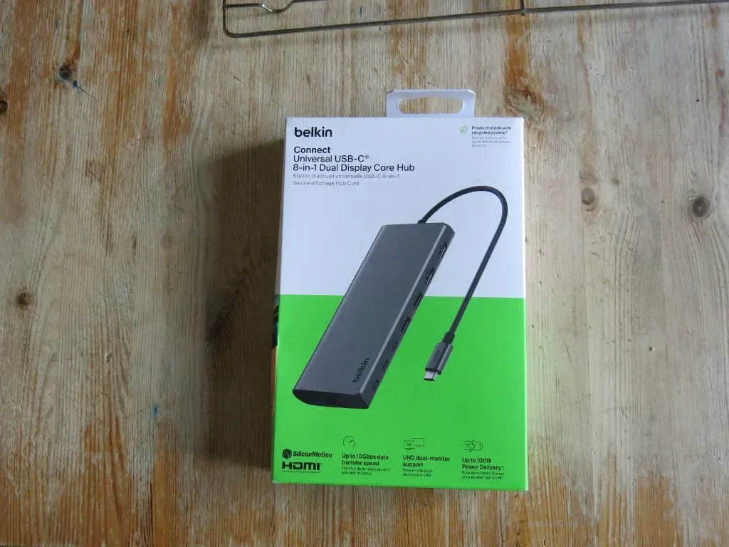 Belkin USB-C 8 в 1 хъб,2 USB-C, 2 USB-A, 2 HDMI, Ethernet и 100 W порт — снимка 6