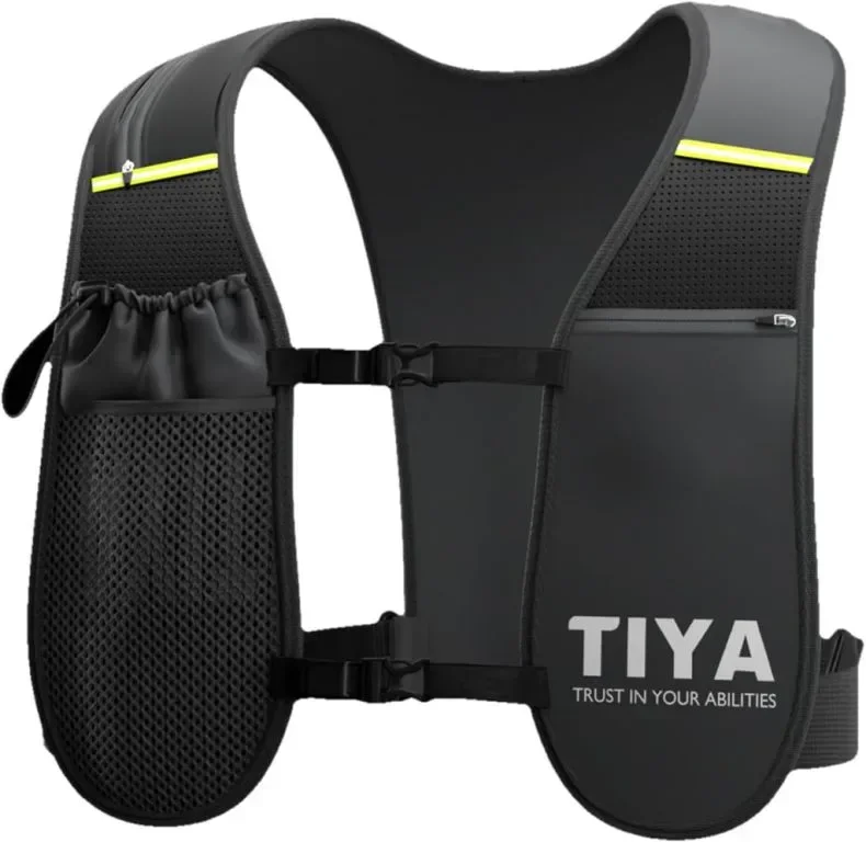 TIYA Running Hydration Vest – отделения за бутилка вода и смартфон – лека, водоустойчива, отразяваща