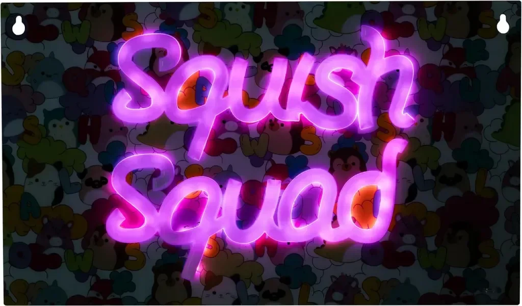 Fizz Creations Squishmallows Squish Squad, неонова табела за стена, USB захранване, LED