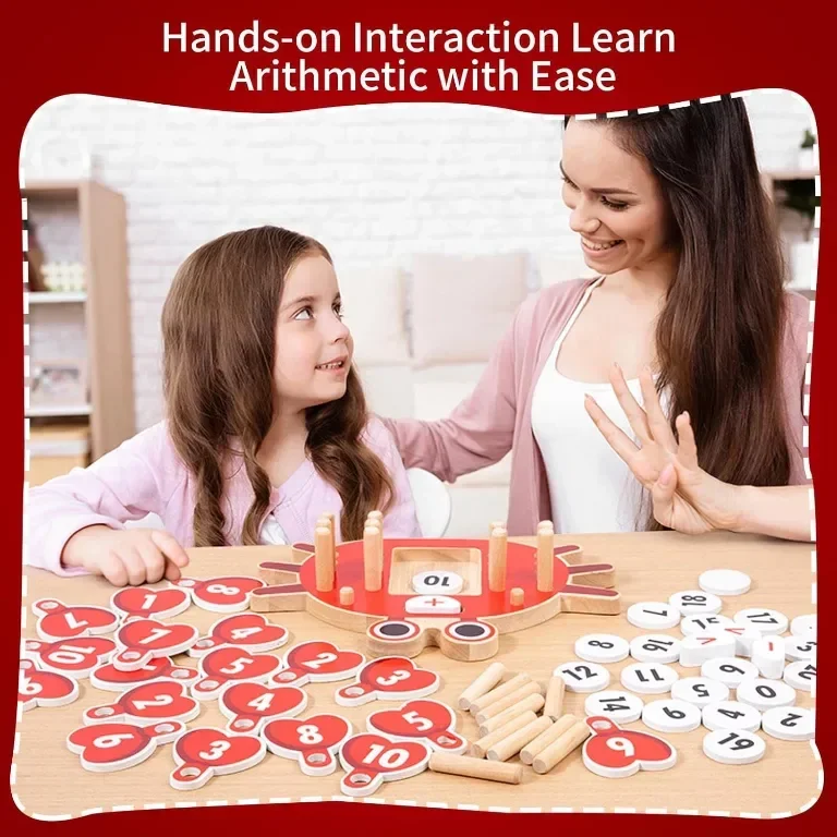 KUKUTrue® Монтесори дървена играчка 3-6 години, играчка за учене по математика — снимка 2