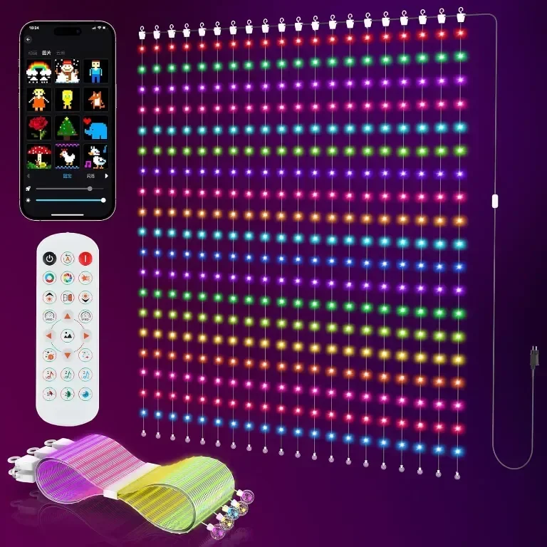 Интелигентни светлини за завеси SWAREY, променящи цвета LED светлини с приложение, дистанционно
