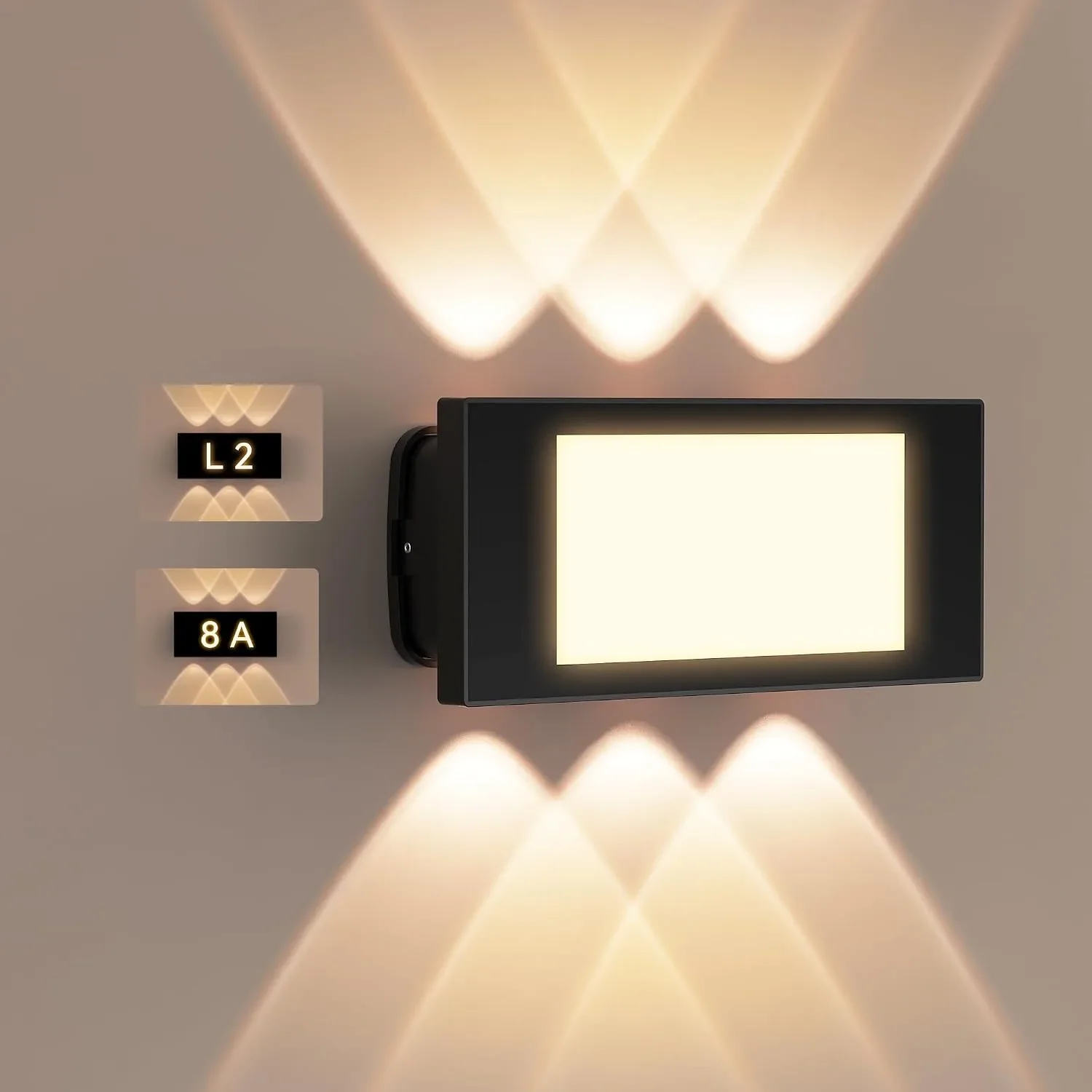 Смарт/LED стенна лампа за външен монтаж с табло с номера и IP66, Easy DIY