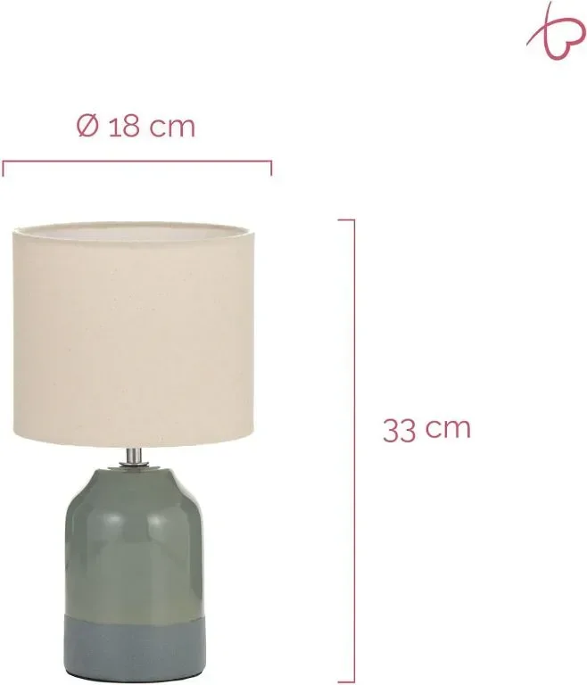 Pauleen 48325 Настолна лампа Sandy Glow E14 макс. 20W кремав, зелен плат, керамика — снимка 2