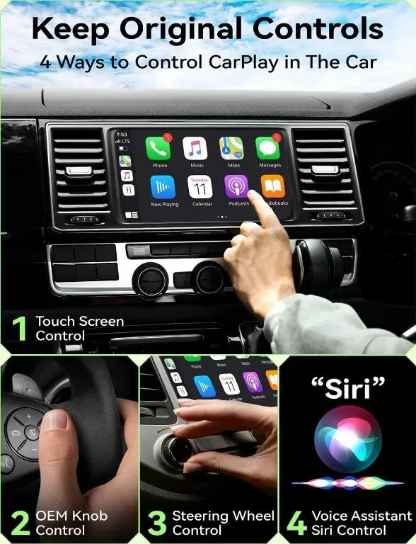 Безжичен адаптер Carplay за Apple, Carplay преобразува кабелен в безжичен CarPlay Dongle — снимка 7
