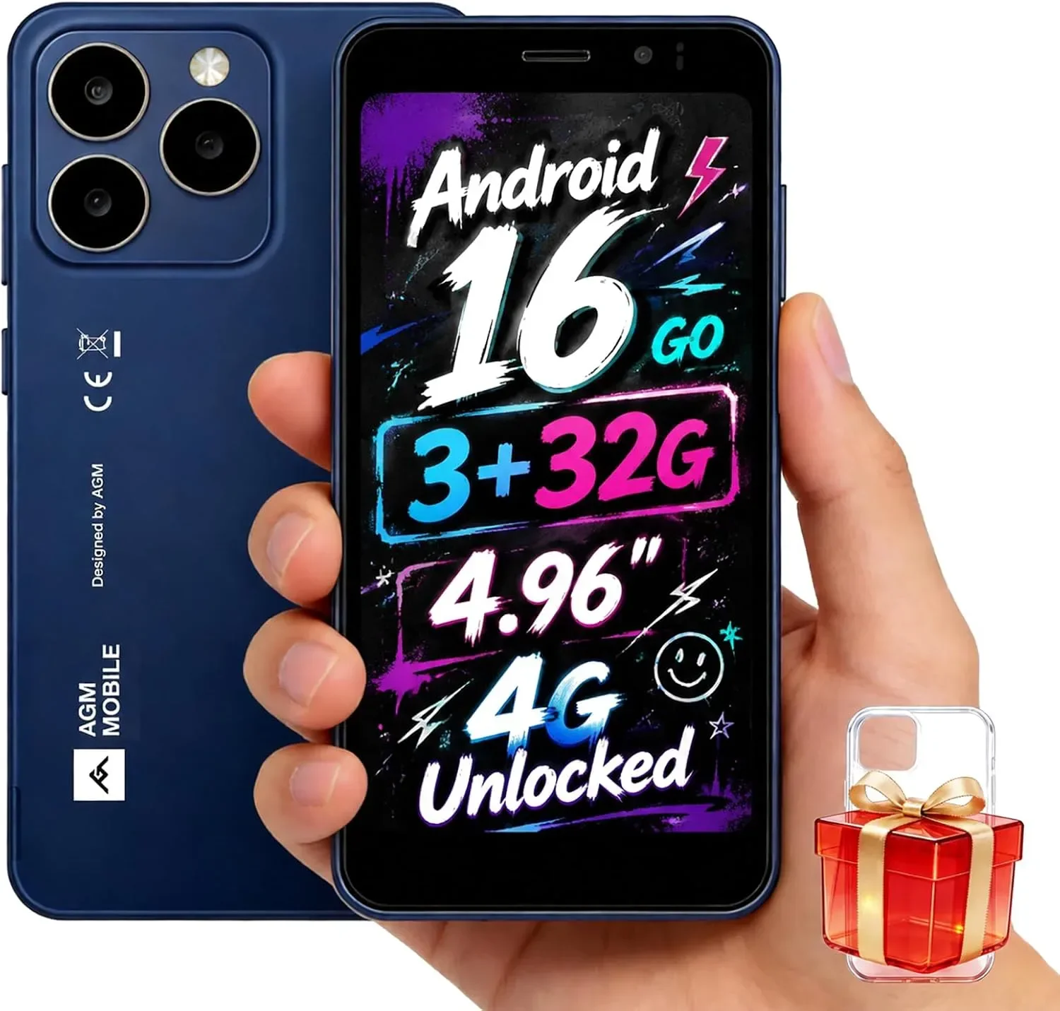 AGM NOTE N2 мини смартфон 4G, Android 16 Go, 3000 mAh, син