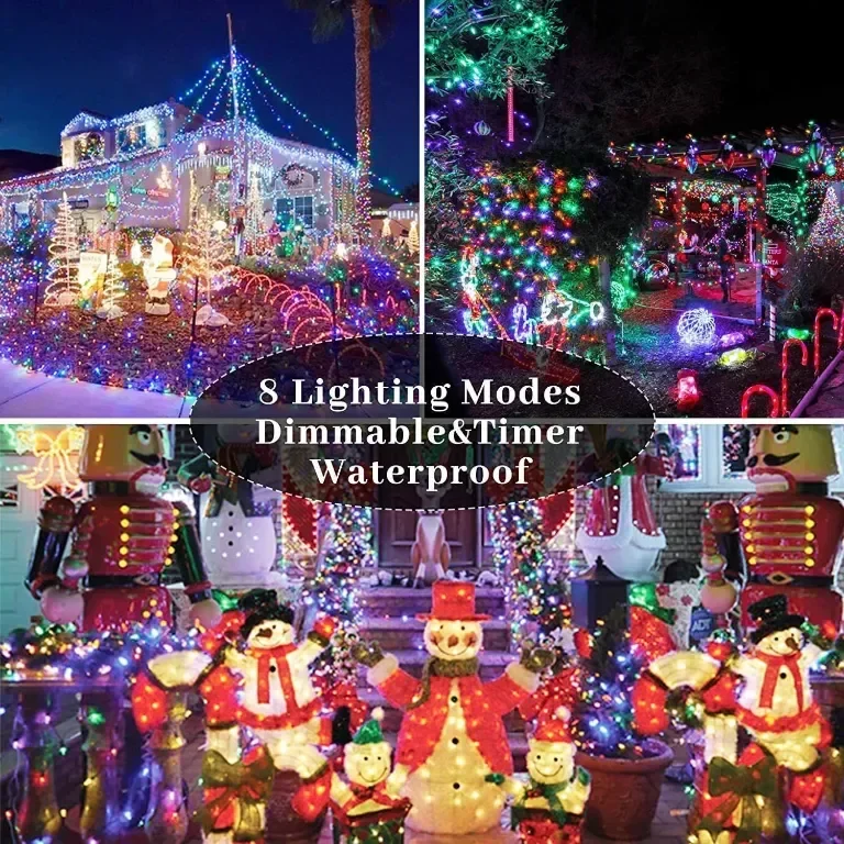 Външни приказни светлини XURISEN, 156 м 1300LED, 8 режима, многоцветни — снимка 4