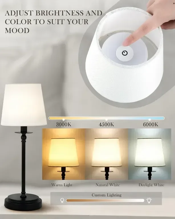 LuminexDesigns Акумулаторна безжична настолна лампа с подвижна преносима магнитна крушка, LED — снимка 3