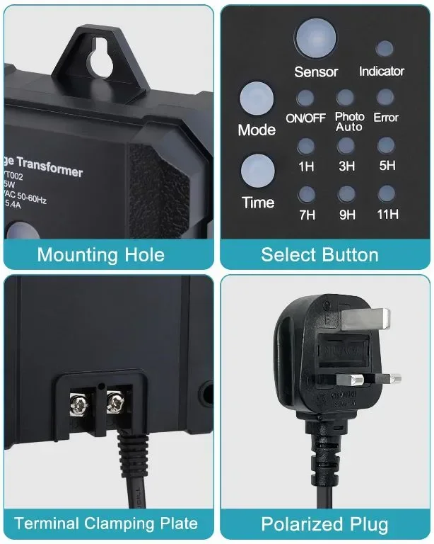 SMY Lighting 65W захранване за външно ниско напрежение LED драйвер с таймер и фотоклетка сензор — снимка 5
