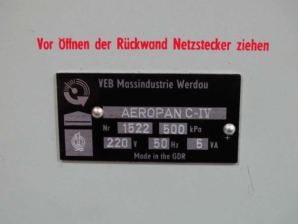 Уред за активен контрол VEB Massi AEROPAN C-IV dual air gauge 500kPa — снимка 7