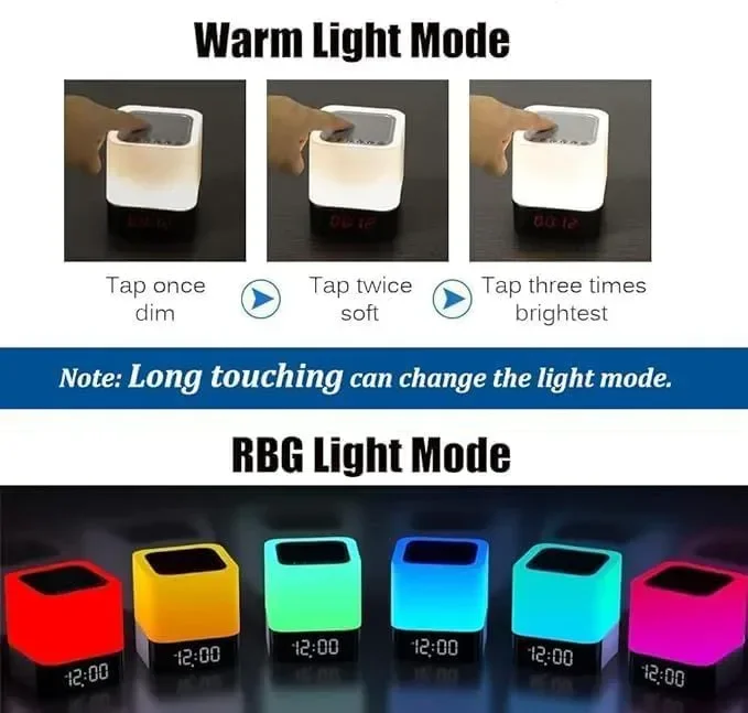 Waiybbit 5 в 1 лампа с Bluetooth високоговорител, LED сензорна, преносима безжична, USB акумулаторна — снимка 2