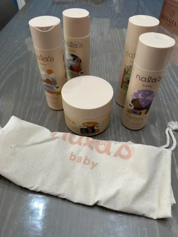 Nalas Baby Бебешки комплект шампоан, лосион, пяна за вана, балсам, масло за тяло с чанта — снимка 7