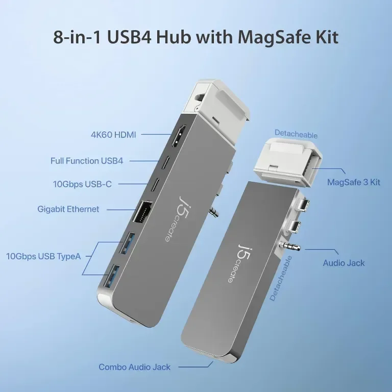 Хъб j5create 4K60 Elite Pro USB4,за MacBook 2021/2022 Pro/Air (JCD395) — снимка 2