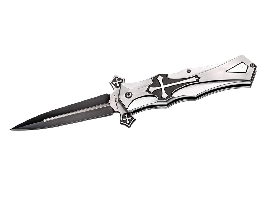 Böker Magnum stabiles Crusader Taschenmesser Kreuzdesign Kreuz Gothic