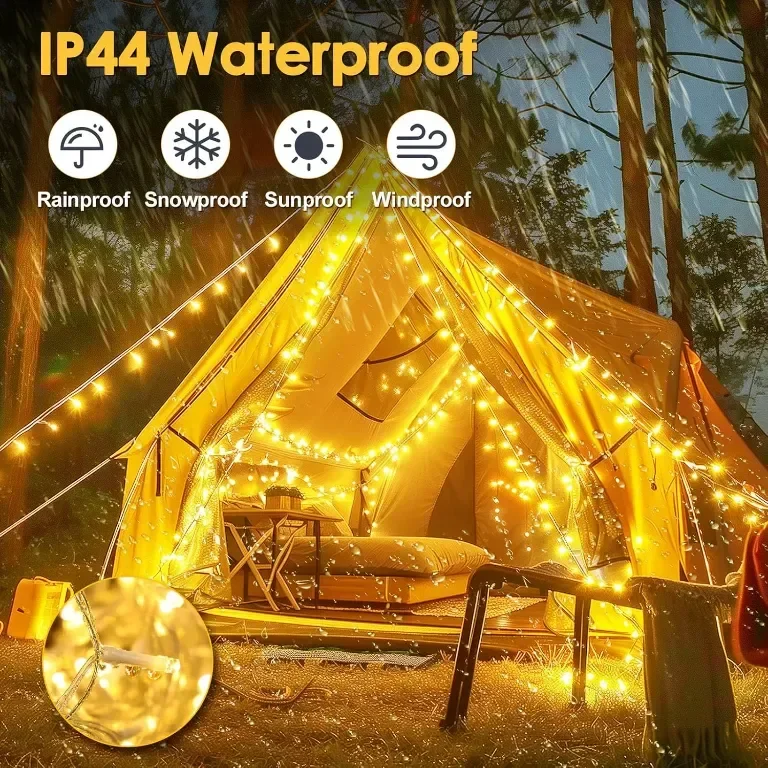 Auriostar 60m 600 LED лампички за коледно дърво с 8 режима/таймер/дистанционно, IP44 — снимка 4