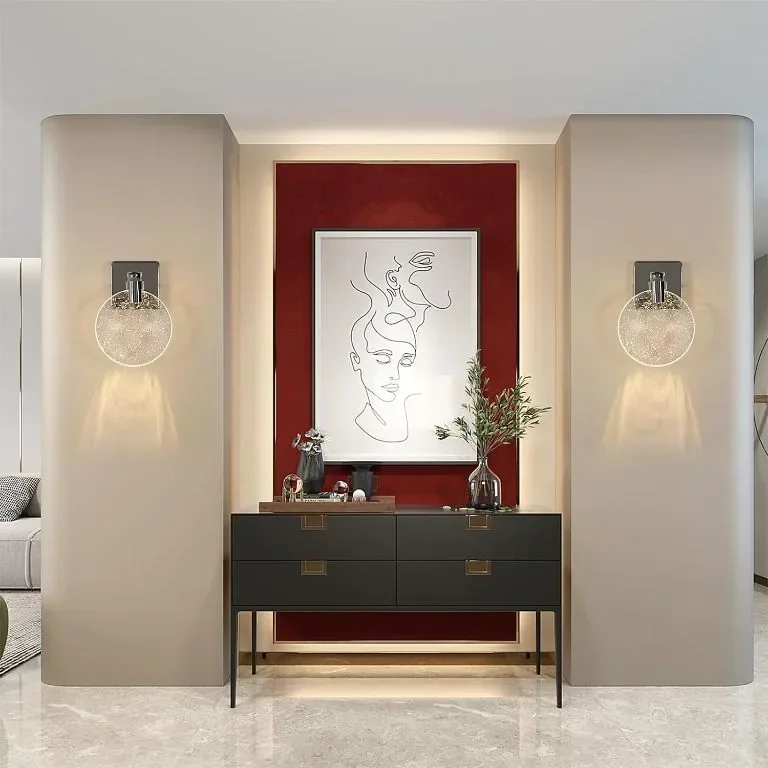 Comely LED стенна лампа, кръгла сребърна акрилна, 3000K/4500K/6500K — снимка 7