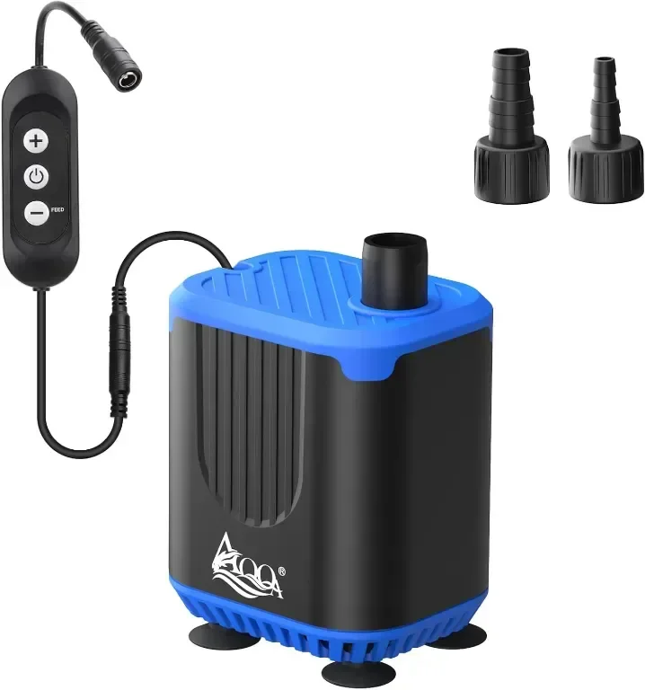 AQQA Потопяема водна помпа за аквариум, DC12V 900 л/ч с контролер, режим на захранване, 10W
