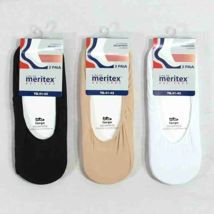 Meritex 44-46 италиански бели памучни терлици със силикон изрязан памучен терлик памучни цвички — снимка 2