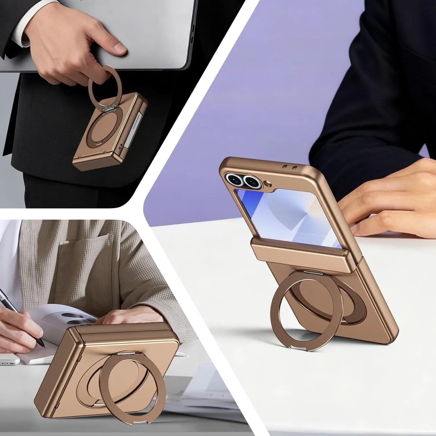 Магнитен калъф Samsung Galaxy Z Flip7 FE с протектор, въртящ се пръстен и MagSafe — снимка 7