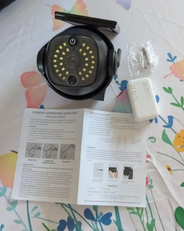Vistrix соларна LED охранителна лампа и макетна CCTV камера с PIR сензор, IP65, черна — снимка 7