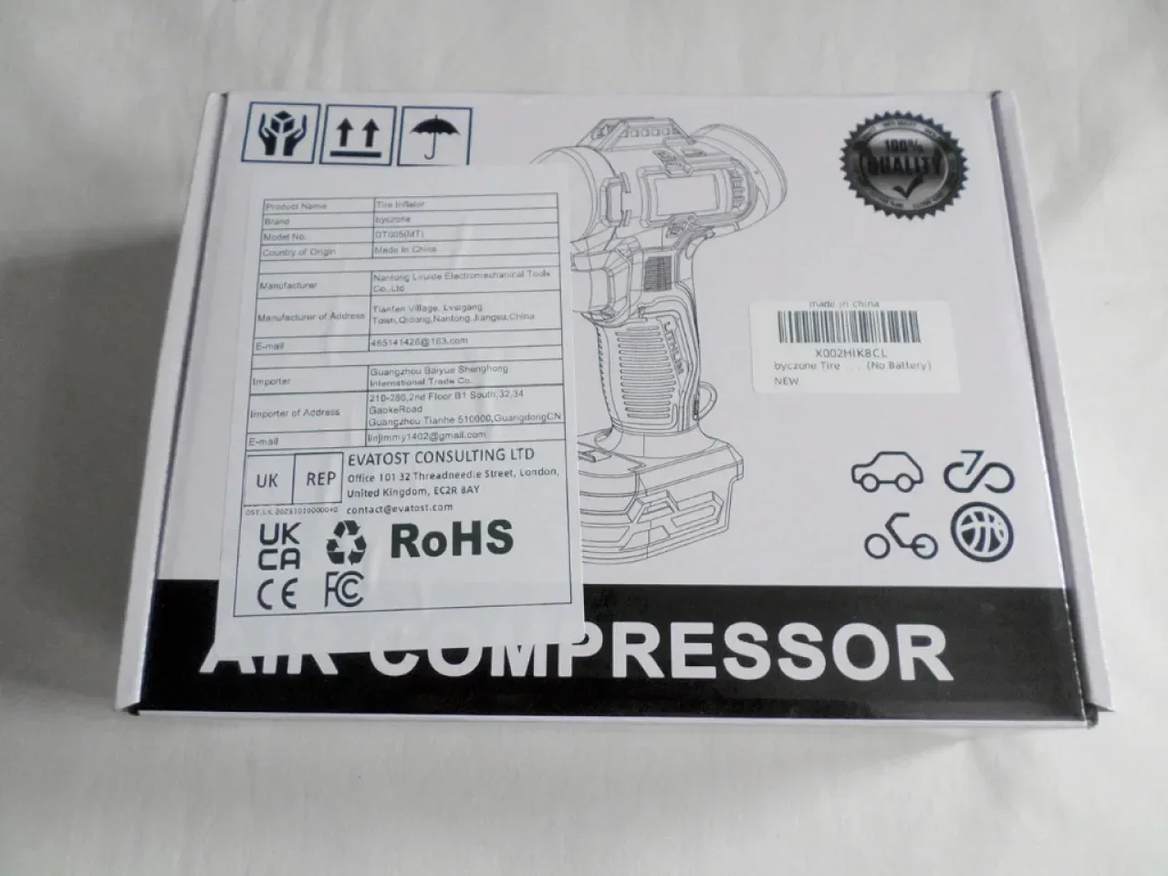 Безжичен въздушен компресор 160 PSI с LCD цифров манометър за батерия Dewalt 18V (без батерия) — снимка 7