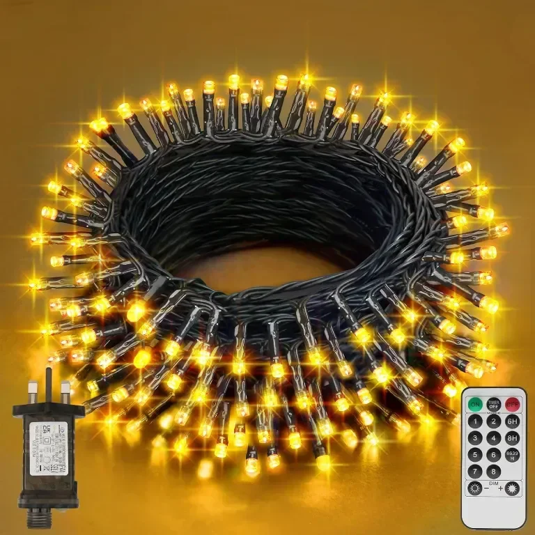 Realky коледни лампички, 29.2 м, 220 LED водоустойчиви, с 8 режима, дистанционно, топло бяло