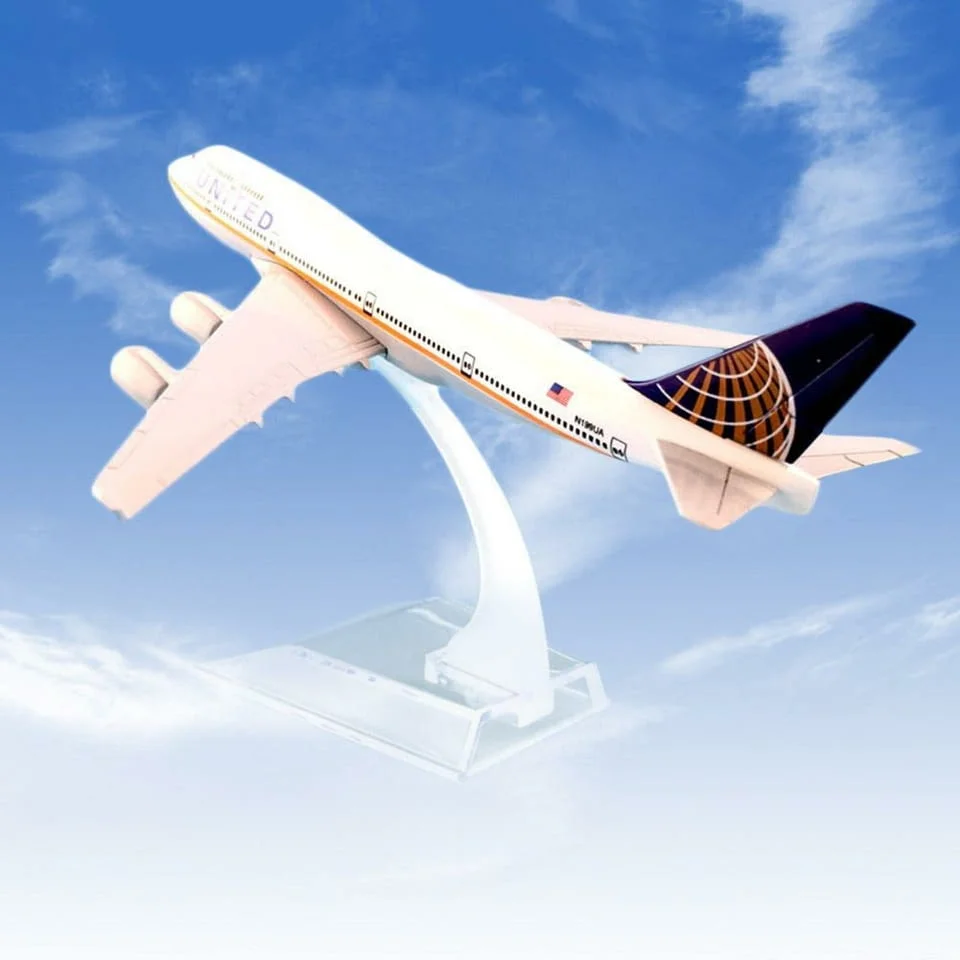 Боинг 747 самолет модел макет United USA метален B747 — снимка 4