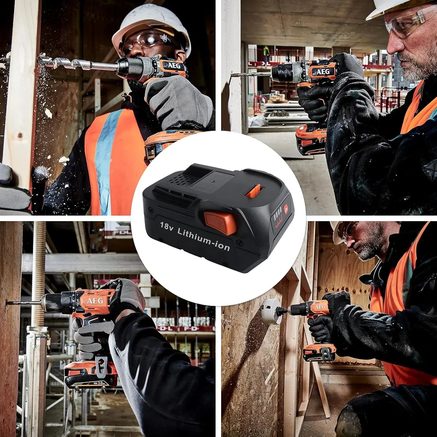 Резервна батерия 18 V 5000 mAh за AEG и RIDGID — снимка 3