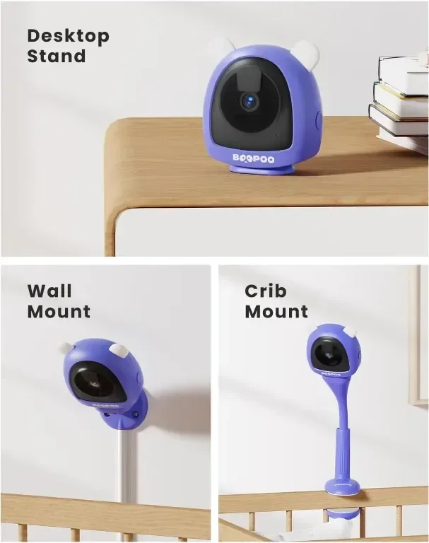 BOOPOO Smart Baby Monitor 2K, нощно виждане,откриване на плач,2.4/5GHz — снимка 7
