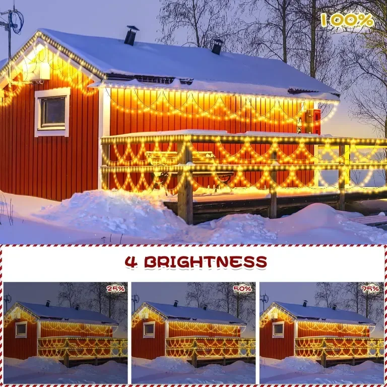 Външни коледни феерични лампички CORST, 10 метра 380LED — снимка 3