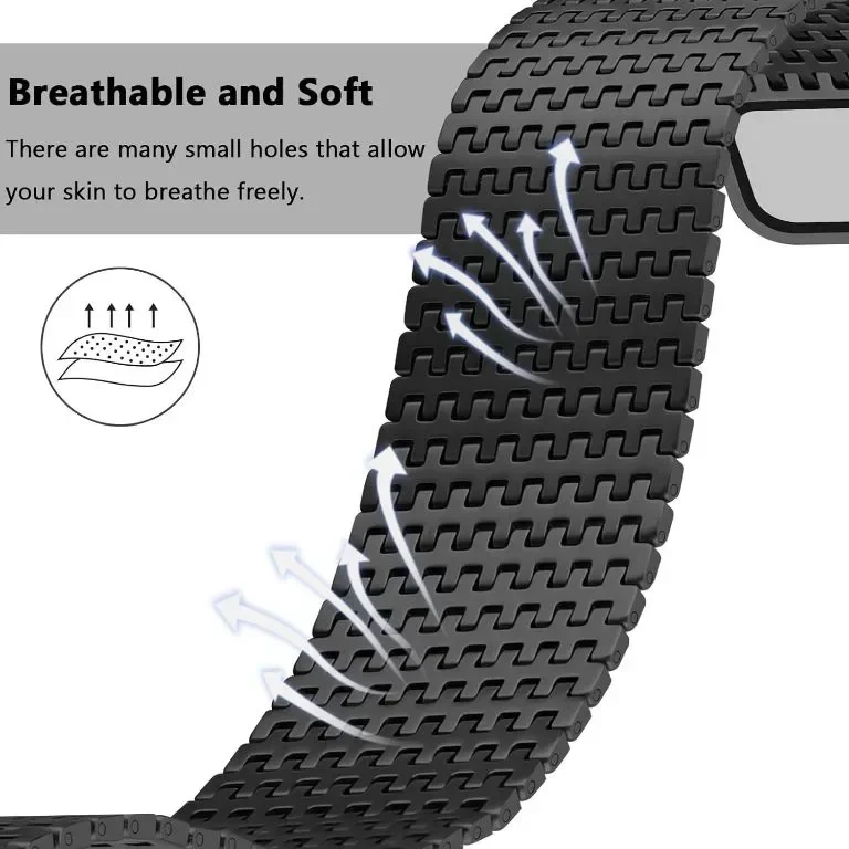 Anlinser Магнитна метална каишка за смарт часовник Apple Watch, 45 мм/44 мм/42 мм, черна — снимка 2