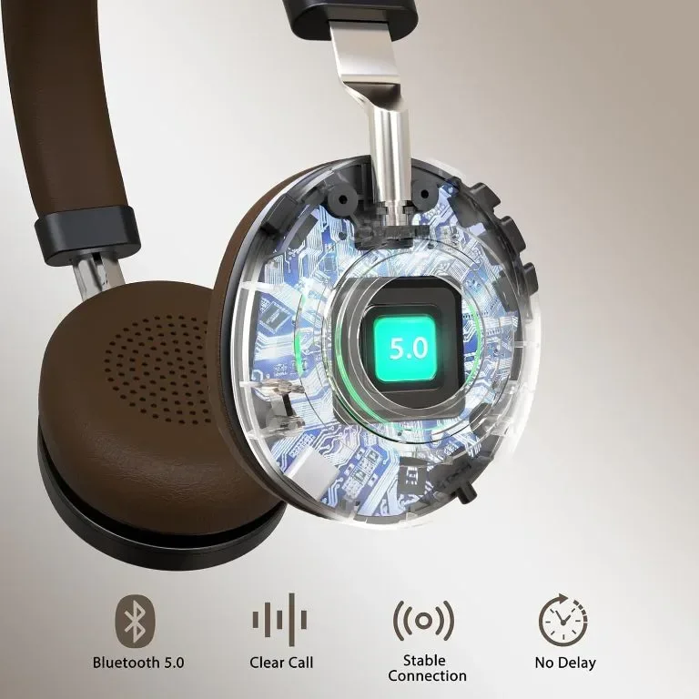 Безжични слушалки, Bluetooth слушалки с микрофон, AI шумопотискащ микрофон и USB донгъл, 45 часа — снимка 3