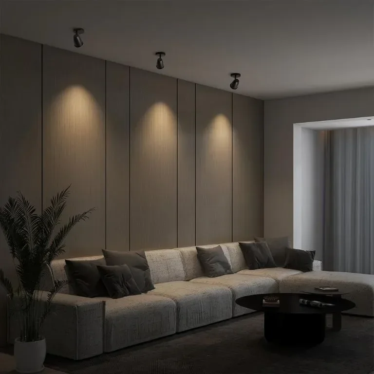 Aisilan Черен таванен прожектор, въртящ се, вкл. 7W GU10 LED крушка — снимка 7