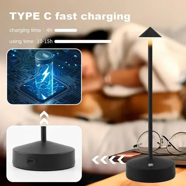 Ruspela Безжична настолна лампа 6000mAh, акумулаторна LED сензорна димираща 3 цвята — снимка 2