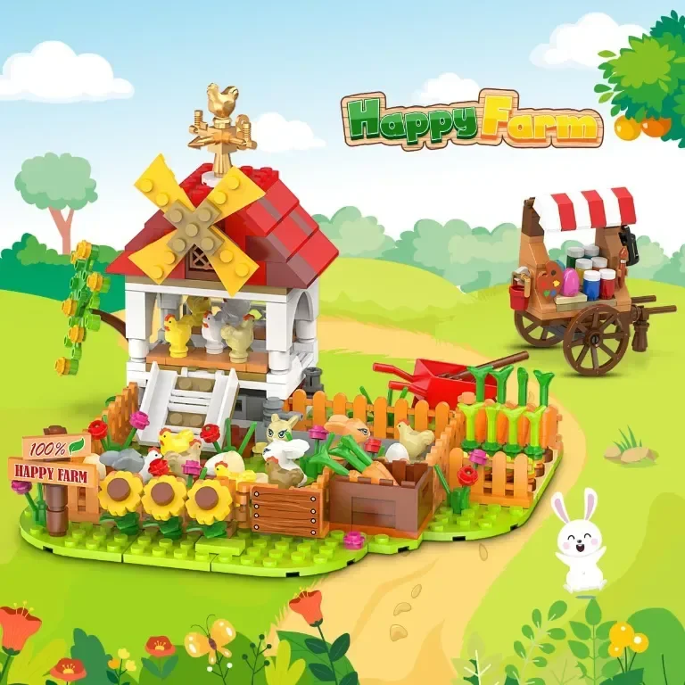 HOGOKIDS Комплект за изграждане на Великденска ферма, 397 части — снимка 6