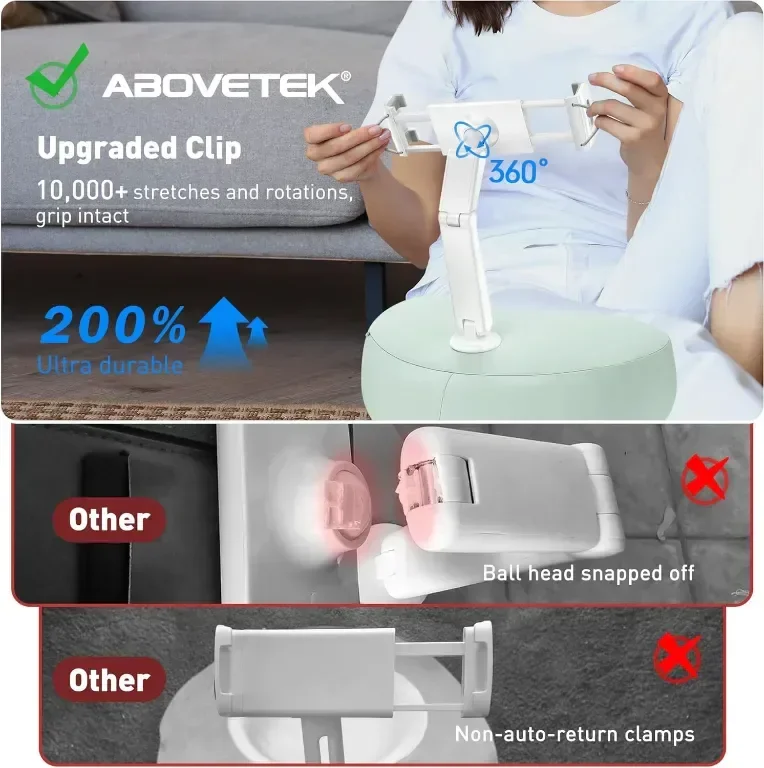 Стойка - възглавница за таблет AboveTEK, регулируема, 4,7 - 12,9 инча — снимка 4