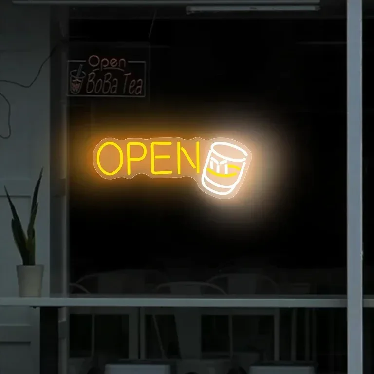 YSUIEC Whiskey Open LED неонова табела, димируема, USB захранване — снимка 6